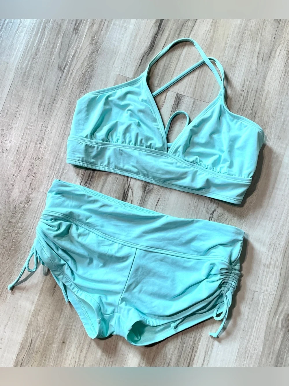 Athleta bikini set, light blue teal color, Top & Bottom size small, swimsuit